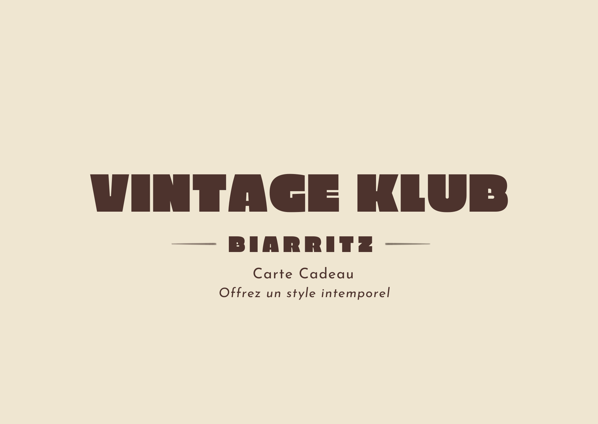Carte Cadeau Vintage Klub