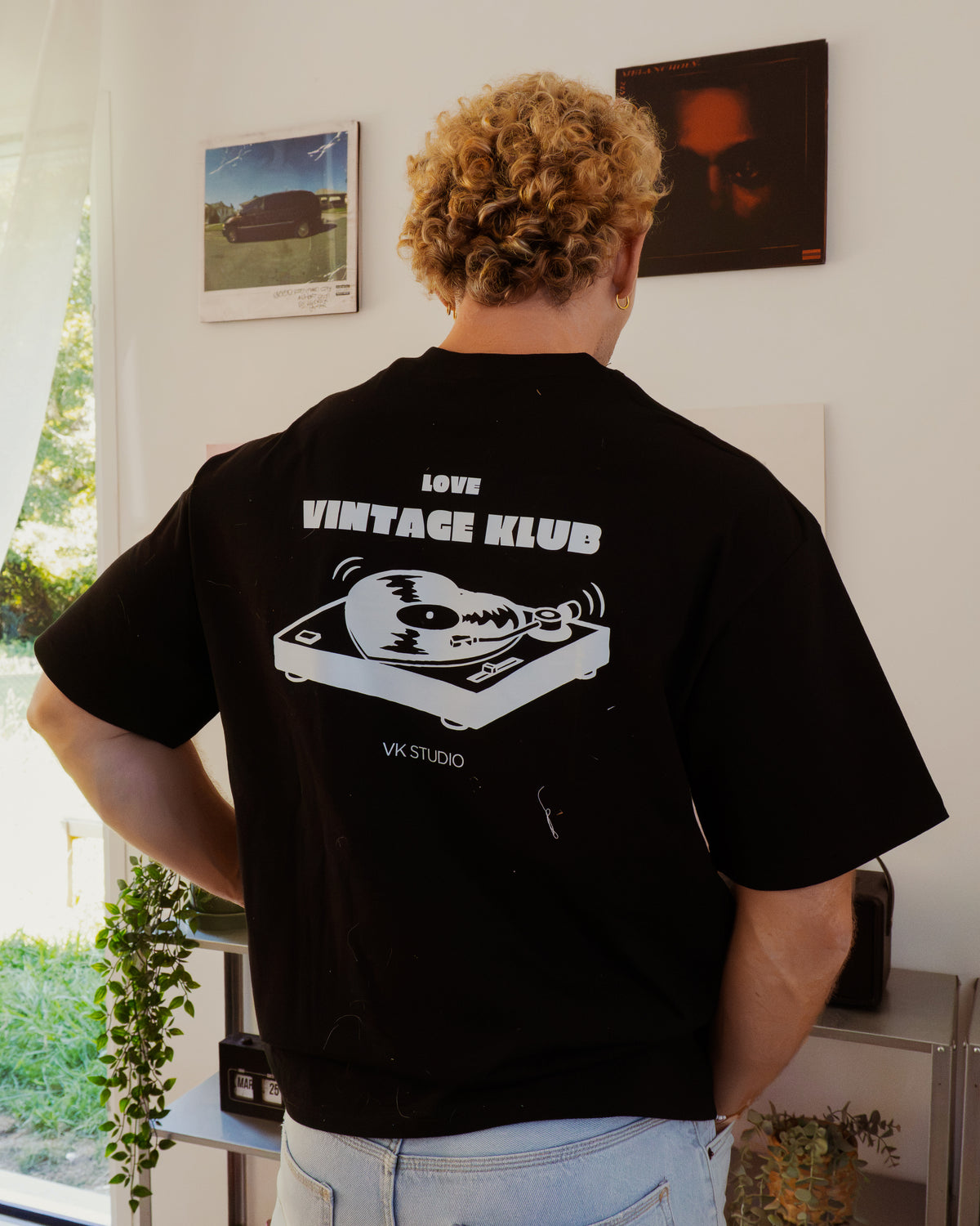 T-shirt Love Vintage Klub - Noir