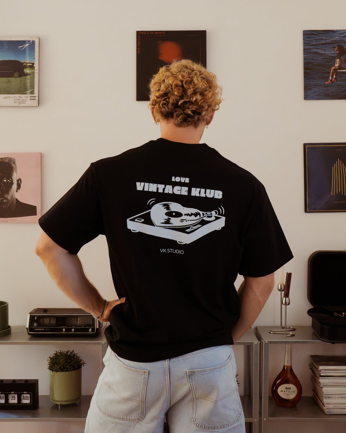T-shirt Love Vintage Klub - Noir